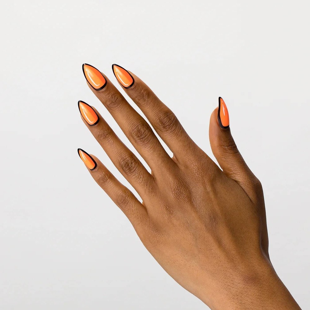 Buffi Party Pop Art Press-On Nails Orange Black Almond 30ct Kit